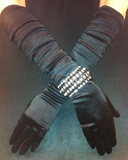 BlackScrunchyGloves - Black