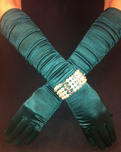 HunterGreenScrunchyGloves - Hunter Green