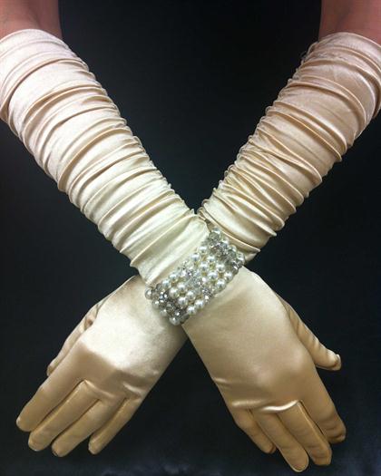LightGoldScrunchyGloves - Light Gold