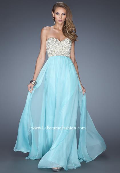 Blue and Gold Prom Dress