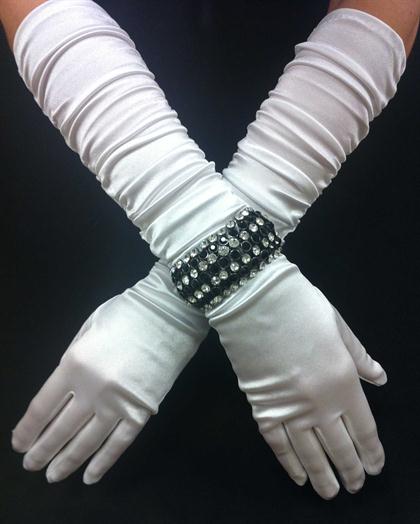 WhiteScrunchyGloves - White