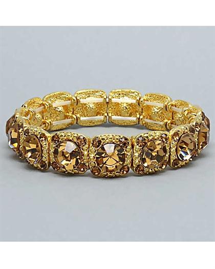 GoldTopazStretchableBracelet - Gold and Topaz
