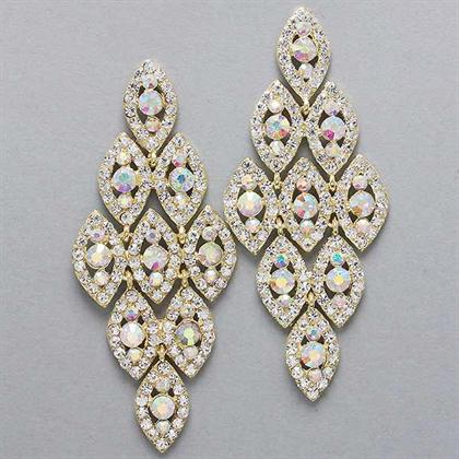 GoldIridescentChandelierEarrings - Gold