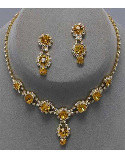 GoldRhinestoneNecklace - Gold