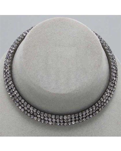 3StrandCharcoalChoker - Charcoal