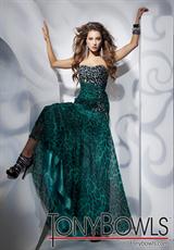 2012 Tony Bowls Paris Prom Dresses 112700.  Available in Fuchsia/Multi, Green/Multi, Yellow/Multi