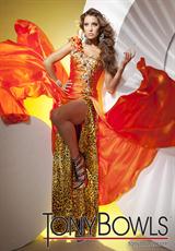 2012 Tony Bowls Paris Prom Dresses 112712.  Available in Black/Multi, Orange/Multi