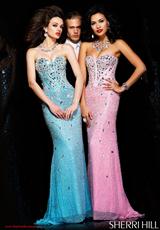 Sherri Hill 1435.  Available in Aqua/Silver, Black/Black, Black/Gunmetal, Gold, Gunmetal, Lilac/Silver, Nude/Silver, Pink/Silver, Turquoise/Silver, White/Silver