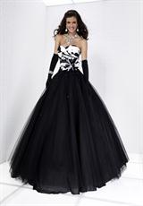 2012 Tiffany Prom Dresses 16871.  Available in Ivory/Black