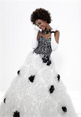 2012 Ivory/Black Ball Gown by Tiffany 16892