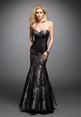 2012 Alyce Prom Dresses 5368.  Available in Fuchsia/Black, Pewter/Black, Red/Black