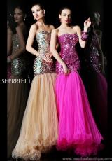 Sherri Hill 21060.  Available in Black/Multi, Fuchsia, Light Blue/Light Blue, Nude/Nude