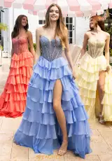 Coral, Periwinkle, Yellow