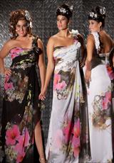 2012 Fabulouss Plus Size Prom Dresses 2034F.  Available in Black/Multi, White/Multi