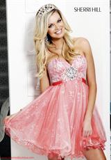 2012 Sherri Hill Prom Dresses 2486.  Available in Aqua/Pink/Silver, Ivory/Gold, White/Lilac/Silver