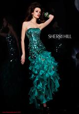 2012 Sherri Hill Prom Dresses 2835.  Available in Black/Multi, Blue, Fuchsia, Green