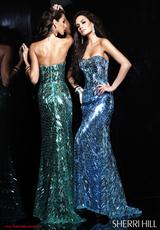 Sherri Hill 2907.  Available in Aqua, Black/Dark Purple, Fuchsia, Green, Lilac, Nude, Silver