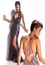 2012 Cassandra Stone Prom Dresses 3393A.  Available in Black/Multi, White/Multi