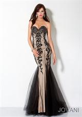 Jovani 3425.  Available in Black/Nude, Coral/Coral, White/Nude