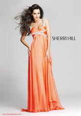 2012 Sherri Hill Prom Dresses 3843.  Available in Blue, Green, Lilac, Nude, Orange, White