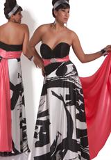 Cassandra Stone II Plus Size 4499K.  Available in Black/White/Coral