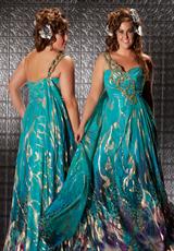 2012 Fabulouss Plus Size Prom Dresses 6323F.  Available in Teal/Multi