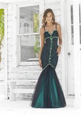 2012 Blush Prom Dresses 9377.  Available in Black/Emerald, Black/Fuchsia