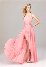 Evenings By Allure A524.  Available in Black, Coral, Fuchsia