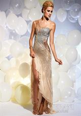 2012 Terani Prom Dresses P629.  Available in Black/Silver, Gold/Silver, Ivory/Silver