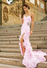 2012 Terani Prom Dresses P649.  Available in Ivory, Pink, Watermelon