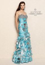 Alyce 6082.  Available in Light Turquoise, Pink, Red/Gold