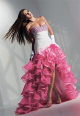 2012 Alyce Prom Dresses 6714.  Available in Turquoise/Navy, White Solid, White/Black, White/Hot Pink