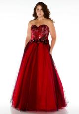 Fabulouss Plus Size 76505F.  Available in Red/Multi