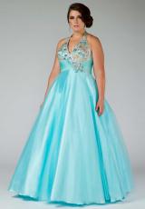 Fabulouss Plus Size 81850F.  Available in Aqua/Nude, Black/Silver