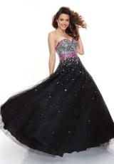 Mori Lee 93019.  Available in Black/Fuchsia, Black/Turquoise