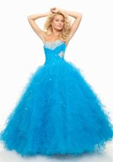 Mori Lee 93037.  Available in Peacock, Scarlet, White