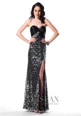 2012 Sean Prom Dresses 50430.  Available in Black/Silver