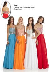 2012 WOW Prom Dresses 2141.  Available in Orange, Red, Turquoise, White