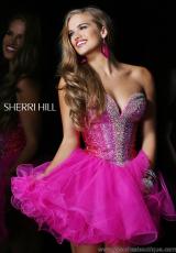 Sherri Hill Short 21062.  Available in Aqua, Fuchsia