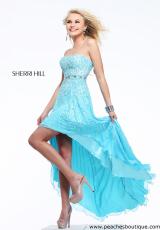 Sherri Hill 8503.  Available in Aqua, Coral, Fuchsia, Light Green, Lilac, Nude, Peach, Pink, White, Yellow