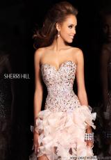 Sherri Hill 21050.  Available in Aqua, Black/Multi, Coral, Fuchsia, Nude