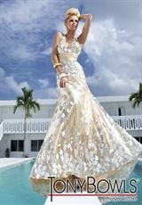 2012 Tony Bowls Evenings Prom Dresses TBE11264.  Available in Gold/Multi