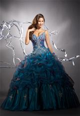 2012 Tiffany Prom Dresses 16839.  Available in Cherry/Gold, Claret/Gold, Teal/Cobalt