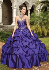 2012 Vizcaya Quinceanera Dresses 87022.  Available in Capri, Deep Purple, Flamingo, Pineapple, White