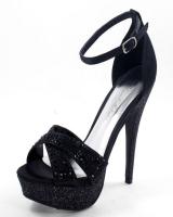 Blossom-Footwear DEREK-1.  Available in Black Satin, Silver Satin