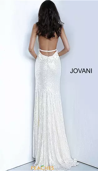 Open Back Fitted Sequins Dress 1012