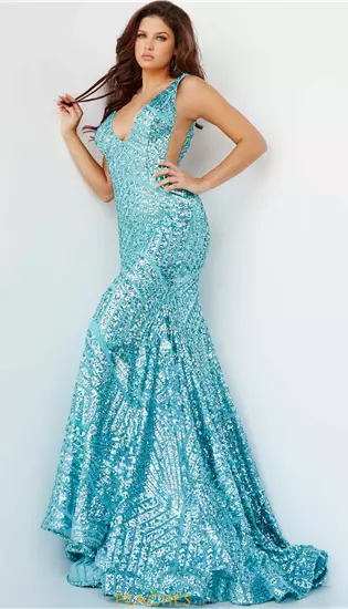 V Neck Long Fitted Dress 59762