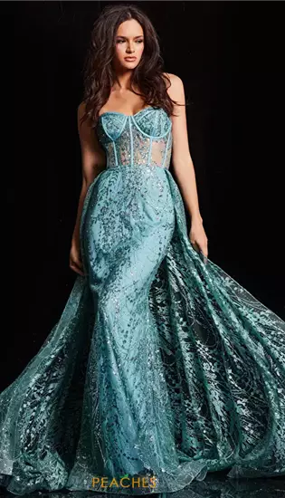 Strapless Glitter Long Dress  36736