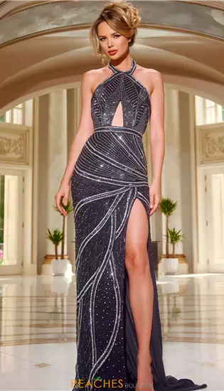 Halter Neckline Fitted Dress 40108