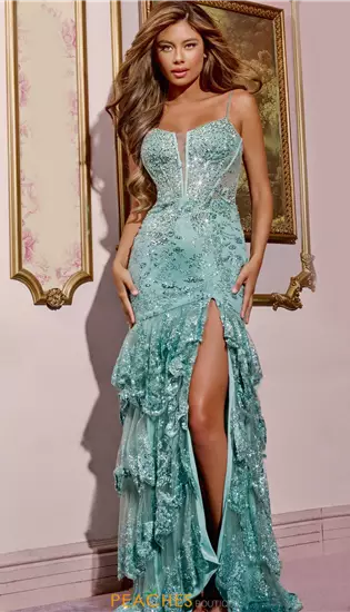 Long Fitted Sequins Dress 43171